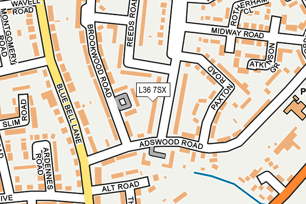 L36 7SX map - OS OpenMap – Local (Ordnance Survey) L36 7SX map - OS OpenMap – Local (Ordnance Survey)