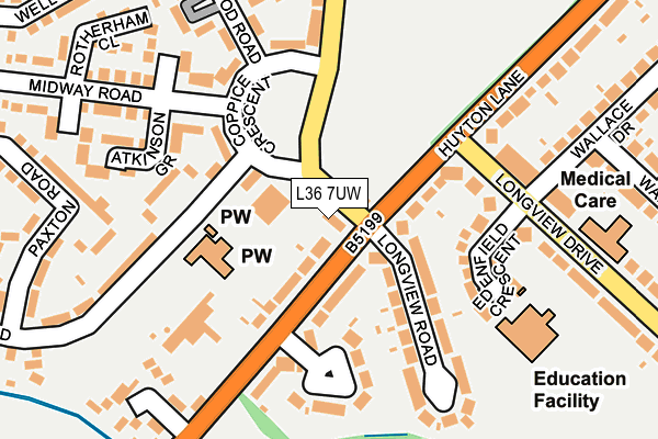 L36 7UW map - OS OpenMap – Local (Ordnance Survey) L36 7UW map - OS OpenMap – Local (Ordnance Survey)