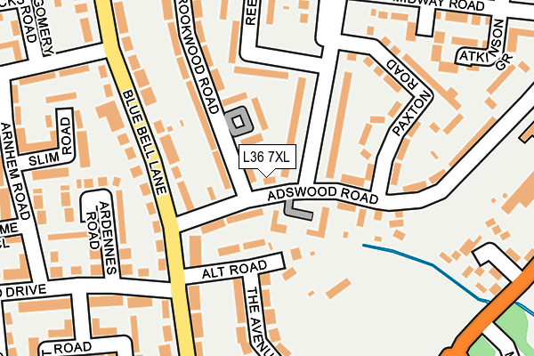 L36 7XL map - OS OpenMap – Local (Ordnance Survey) L36 7XL map - OS OpenMap – Local (Ordnance Survey)