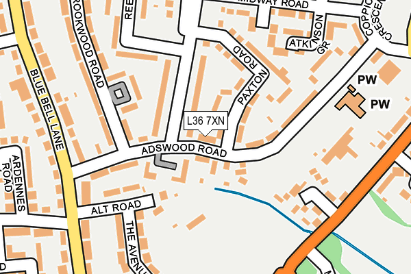 L36 7XN map - OS OpenMap – Local (Ordnance Survey) L36 7XN map - OS OpenMap – Local (Ordnance Survey)