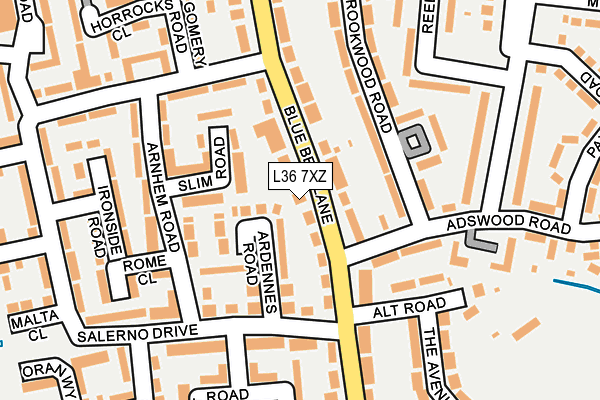 L36 7XZ map - OS OpenMap – Local (Ordnance Survey) L36 7XZ map - OS OpenMap – Local (Ordnance Survey)