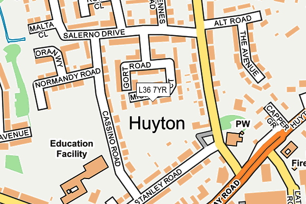 L36 7YR map - OS OpenMap – Local (Ordnance Survey) L36 7YR map - OS OpenMap – Local (Ordnance Survey)