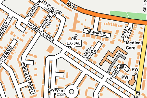 L36 8AU map - OS OpenMap – Local (Ordnance Survey) L36 8AU map - OS OpenMap – Local (Ordnance Survey)