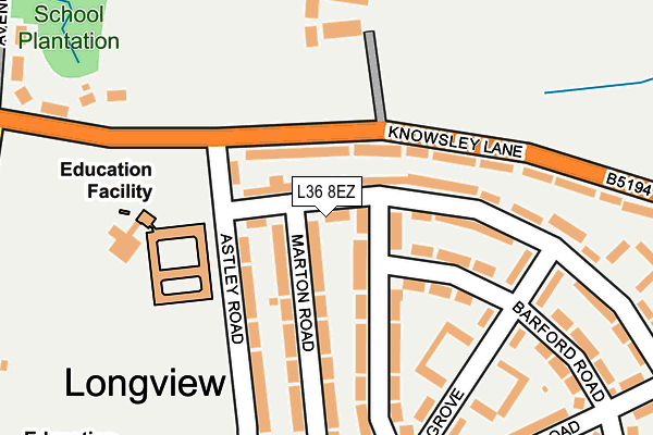 L36 8EZ map - OS OpenMap – Local (Ordnance Survey) L36 8EZ map - OS OpenMap – Local (Ordnance Survey)