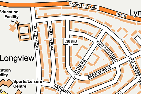 L36 8HJ map - OS OpenMap – Local (Ordnance Survey)