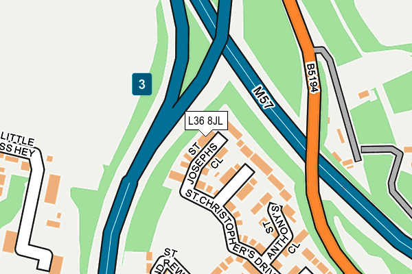 L36 8JL map - OS OpenMap – Local (Ordnance Survey) L36 8JL map - OS OpenMap – Local (Ordnance Survey)