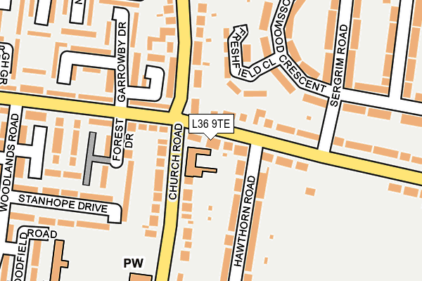 L36 9TE map - OS OpenMap – Local (Ordnance Survey) L36 9TE map - OS OpenMap – Local (Ordnance Survey)
