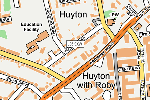 L36 9XW map - OS OpenMap – Local (Ordnance Survey) L36 9XW map - OS OpenMap – Local (Ordnance Survey)