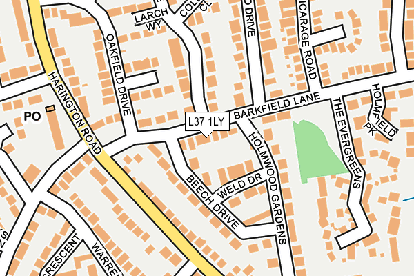 L37 1LY map - OS OpenMap – Local (Ordnance Survey)