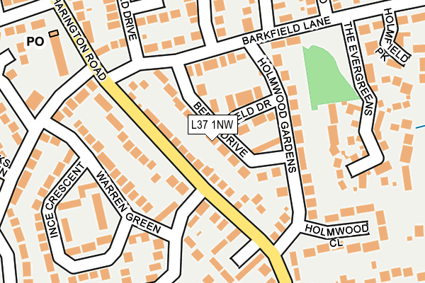 L37 1NW map - OS OpenMap – Local (Ordnance Survey) L37 1NW map - OS OpenMap – Local (Ordnance Survey)