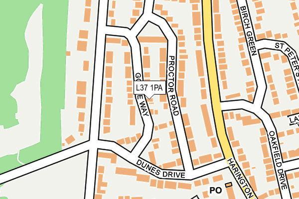 L37 1PA map - OS OpenMap – Local (Ordnance Survey) L37 1PA map - OS OpenMap – Local (Ordnance Survey)