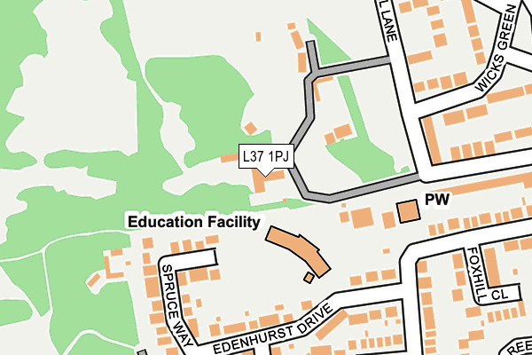 L37 1PJ map - OS OpenMap – Local (Ordnance Survey) L37 1PJ map - OS OpenMap – Local (Ordnance Survey)