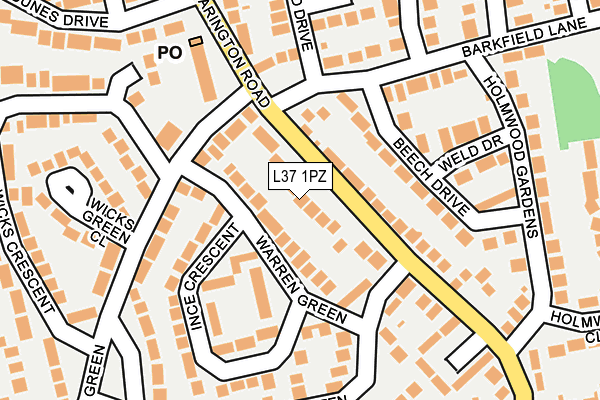 L37 1PZ map - OS OpenMap – Local (Ordnance Survey) L37 1PZ map - OS OpenMap – Local (Ordnance Survey)