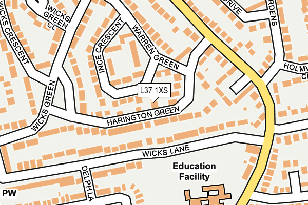 L37 1XS map - OS OpenMap – Local (Ordnance Survey) L37 1XS map - OS OpenMap – Local (Ordnance Survey)