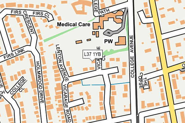 L37 1YB map - OS OpenMap – Local (Ordnance Survey) L37 1YB map - OS OpenMap – Local (Ordnance Survey)