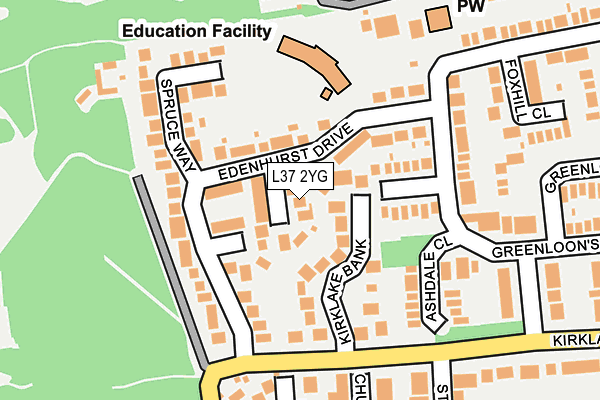 L37 2YG map - OS OpenMap – Local (Ordnance Survey) L37 2YG map - OS OpenMap – Local (Ordnance Survey)