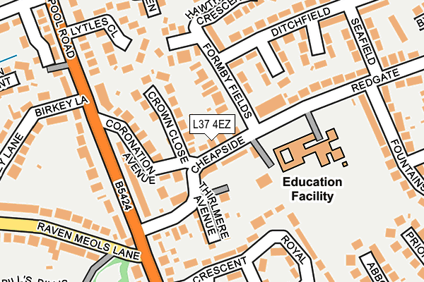L37 4EZ map - OS OpenMap – Local (Ordnance Survey)