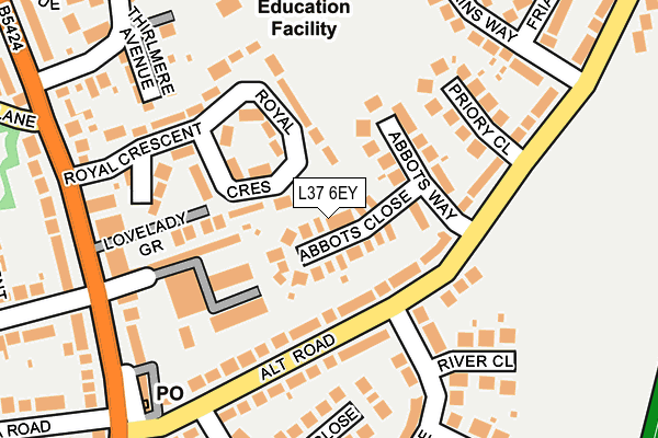L37 6EY map - OS OpenMap – Local (Ordnance Survey) L37 6EY map - OS OpenMap – Local (Ordnance Survey)