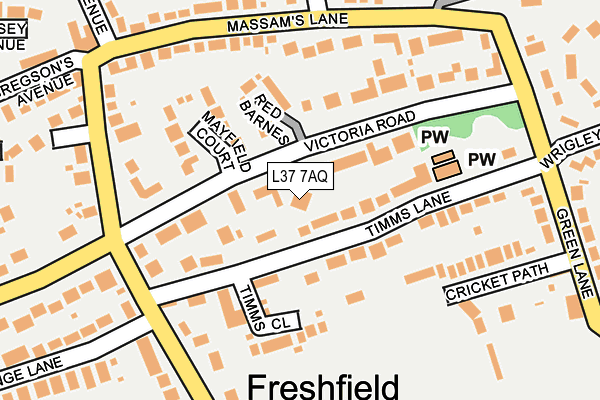 L37 7AQ map - OS OpenMap – Local (Ordnance Survey) L37 7AQ map - OS OpenMap – Local (Ordnance Survey)