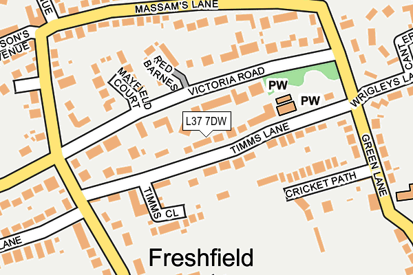 L37 7DW map - OS OpenMap – Local (Ordnance Survey) L37 7DW map - OS OpenMap – Local (Ordnance Survey)