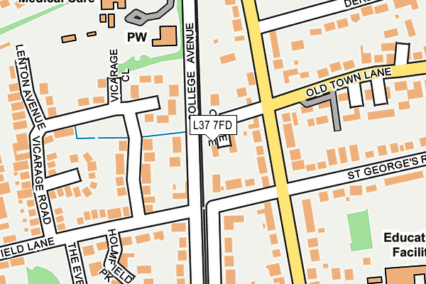 L37 7FD map - OS OpenMap – Local (Ordnance Survey) L37 7FD map - OS OpenMap – Local (Ordnance Survey)