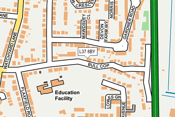 L37 8BY map - OS OpenMap – Local (Ordnance Survey) L37 8BY map - OS OpenMap – Local (Ordnance Survey)