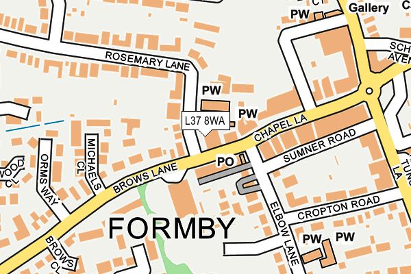L37 8WA map - OS OpenMap – Local (Ordnance Survey) L37 8WA map - OS OpenMap – Local (Ordnance Survey)