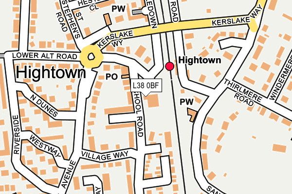 L38 0BF map - OS OpenMap – Local (Ordnance Survey) L38 0BF map - OS OpenMap – Local (Ordnance Survey)