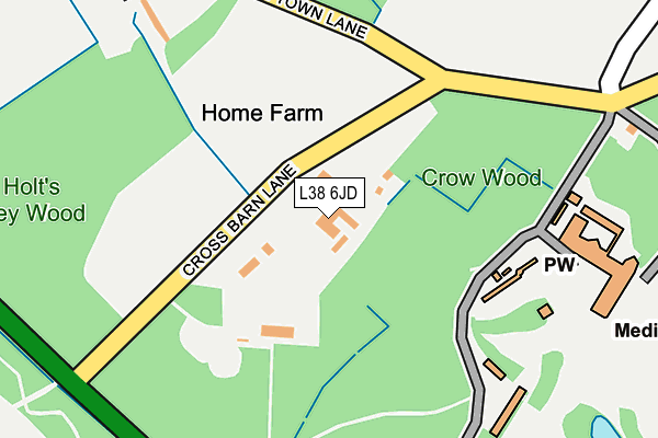 L38 6JD map - OS OpenMap – Local (Ordnance Survey) L38 6JD map - OS OpenMap – Local (Ordnance Survey)
