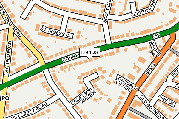 L39 1QG map - OS OpenMap – Local (Ordnance Survey) L39 1QG map - OS OpenMap – Local (Ordnance Survey)