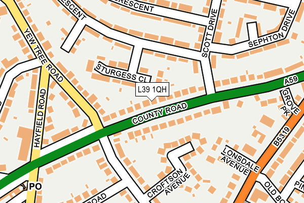 L39 1QH map - OS OpenMap – Local (Ordnance Survey) L39 1QH map - OS OpenMap – Local (Ordnance Survey)