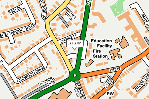 L39 3PY map - OS OpenMap – Local (Ordnance Survey) L39 3PY map - OS OpenMap – Local (Ordnance Survey)