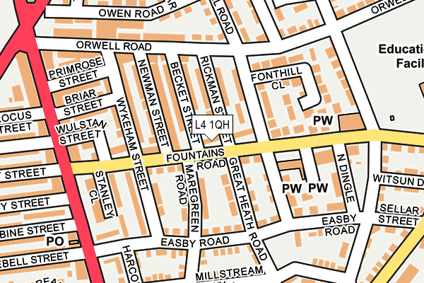 L4 1QH map - OS OpenMap – Local (Ordnance Survey)