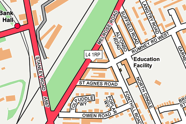 L4 1RP map - OS OpenMap – Local (Ordnance Survey)