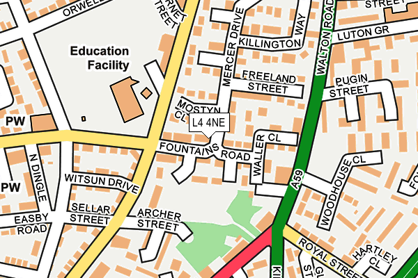 L4 4NE map - OS OpenMap – Local (Ordnance Survey)