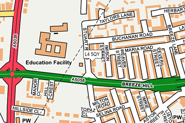 L4 5QY map - OS OpenMap – Local (Ordnance Survey) L4 5QY map - OS OpenMap – Local (Ordnance Survey)