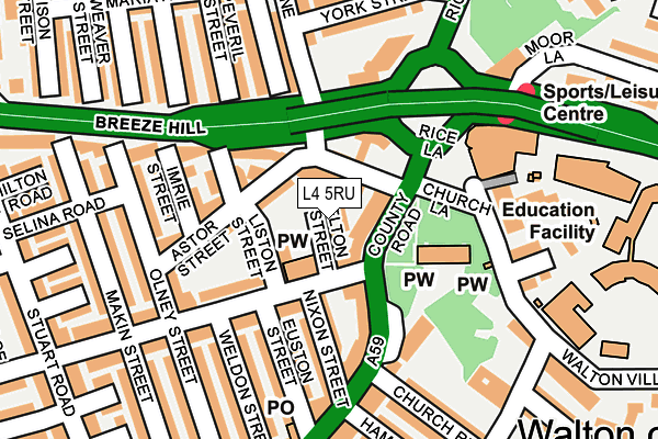 L4 5RU map - OS OpenMap – Local (Ordnance Survey) L4 5RU map - OS OpenMap – Local (Ordnance Survey)
