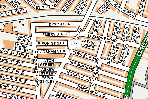L4 5XJ map - OS OpenMap – Local (Ordnance Survey) L4 5XJ map - OS OpenMap – Local (Ordnance Survey)
