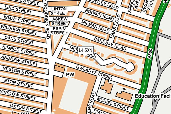 L4 5XN map - OS OpenMap – Local (Ordnance Survey) L4 5XN map - OS OpenMap – Local (Ordnance Survey)