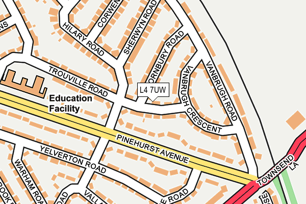 L4 7UW map - OS OpenMap – Local (Ordnance Survey) L4 7UW map - OS OpenMap – Local (Ordnance Survey)