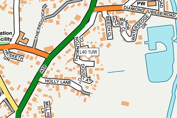 L40 1UW map - OS OpenMap – Local (Ordnance Survey) L40 1UW map - OS OpenMap – Local (Ordnance Survey)