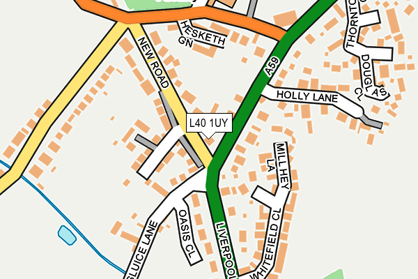 L40 1UY map - OS OpenMap – Local (Ordnance Survey) L40 1UY map - OS OpenMap – Local (Ordnance Survey)