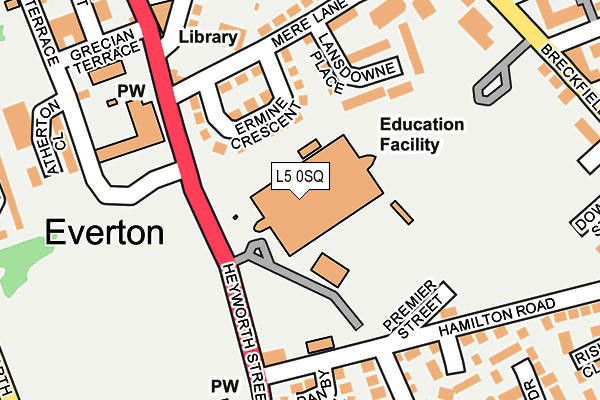 L5 0SQ map - OS OpenMap – Local (Ordnance Survey) L5 0SQ map - OS OpenMap – Local (Ordnance Survey)