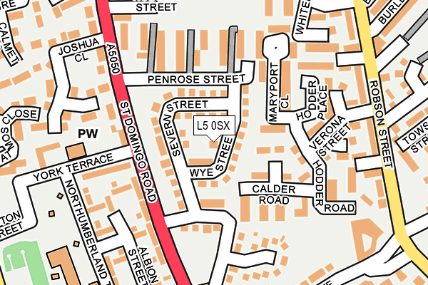 L5 0SX map - OS OpenMap – Local (Ordnance Survey)