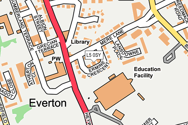 L5 0SY map - OS OpenMap – Local (Ordnance Survey)