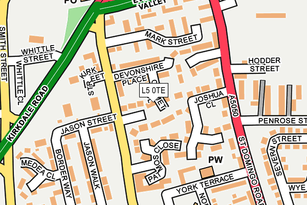 L5 0TE map - OS OpenMap – Local (Ordnance Survey)