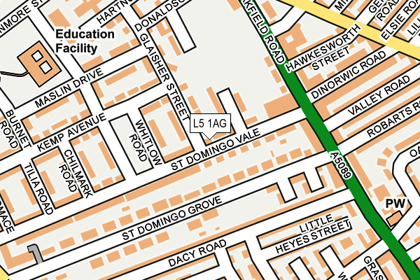 L5 1AG map - OS OpenMap – Local (Ordnance Survey) L5 1AG map - OS OpenMap – Local (Ordnance Survey)