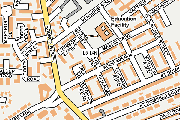 L5 1XN map - OS OpenMap – Local (Ordnance Survey) L5 1XN map - OS OpenMap – Local (Ordnance Survey)