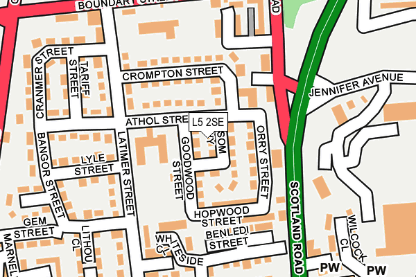 L5 2SE map - OS OpenMap – Local (Ordnance Survey) L5 2SE map - OS OpenMap – Local (Ordnance Survey)