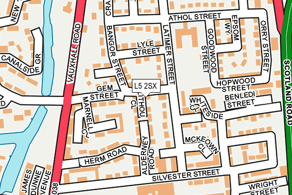 L5 2SX map - OS OpenMap – Local (Ordnance Survey) L5 2SX map - OS OpenMap – Local (Ordnance Survey)